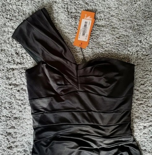 Abito donna Karen Millen nero monospalla vestito festa UK 10 EU 38 NUOVO - Foto 7 di 23