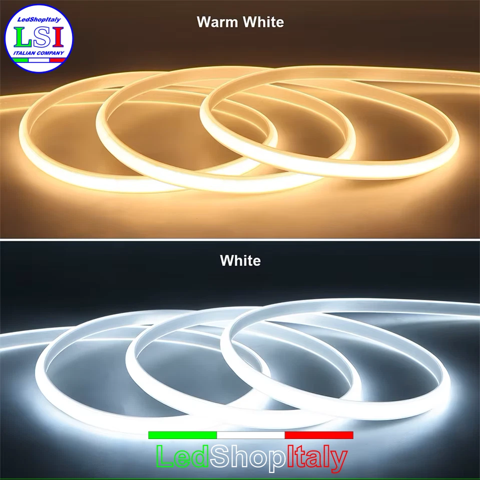 Striscia LED Bianca 220V COB luce uniforme dimmerabile taglio su misura - Immagine 3 di 4
