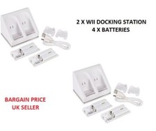 2 CARICABATTERIE DOCKING STATION + 4X BATTERIA RICARICABILE PER TELECOMANDO WII UKSELLER