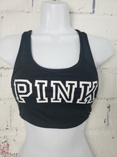 Victoria's Secret Pink Ultimate Unlined Sports Racerback Bra size XS Black
