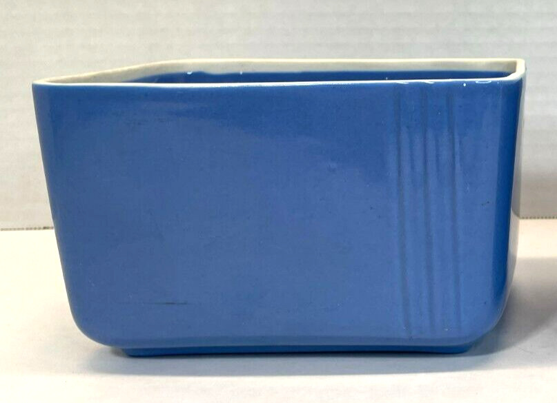 Vintage HALL Westinghouse China Blue Refrigerator Dish Art Deco set of 2