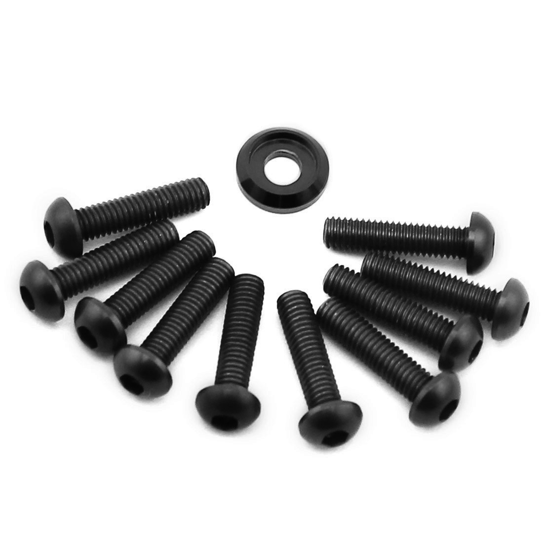 20PCS 7075 Aluminum M3x6/8/10/12mm Button Head Screws + M3 Bolt Washers