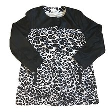 Chico  s Women  s Hidden Button-Up Jacket NWOT Size 3 Leopard Print Pockets