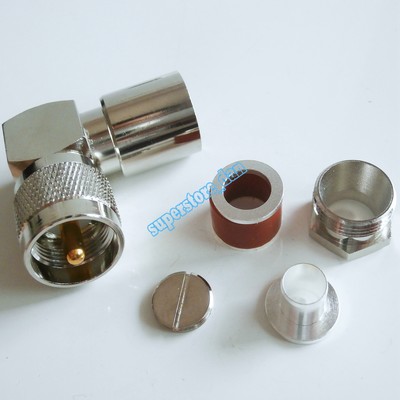 5Pcs UHF PL259 male connector right angle clamp for LMR400 RG8,RG213,RG214 Cable