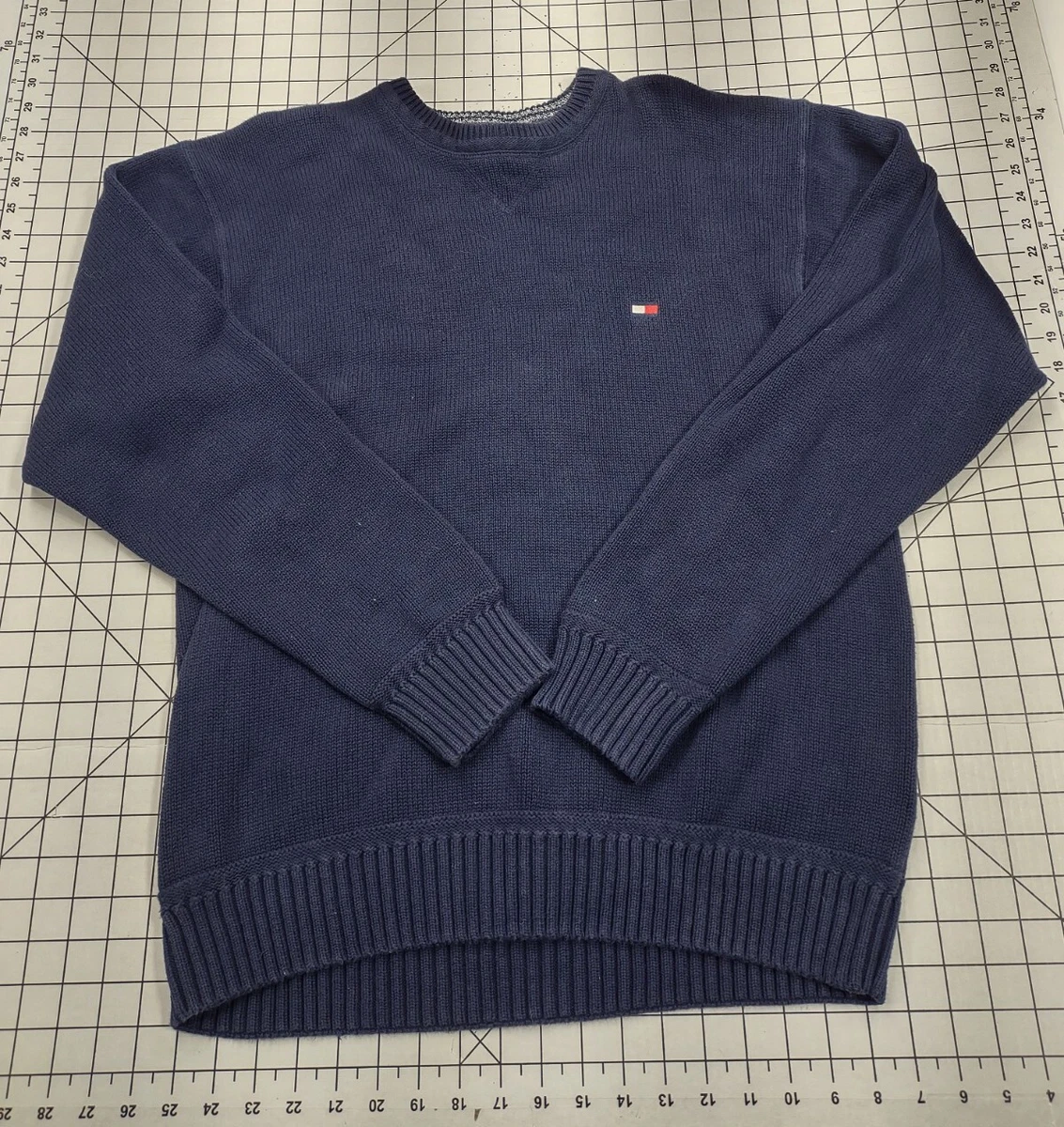 Vintage 90s Tommy Sweater Mens 100% Blue Made India | eBay