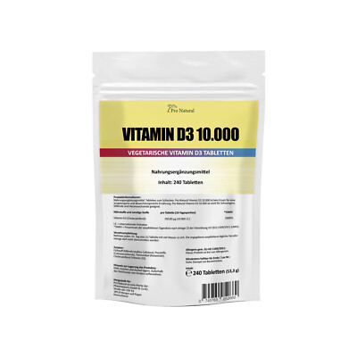 Pro Natural Vitamin D3 240 Tabletten a 10000 IU - Sonnenschein Vitamin 10000I.E 