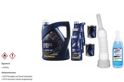 8L MANNOL Motoröl SAE 10W-40 DIESEL EXTRA inkl. Additiv Auslaufschlauch