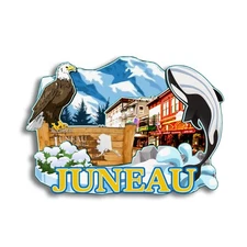 Juneau Alaska USA America Refrigerator magnet 3D travel souvenirs wood craft