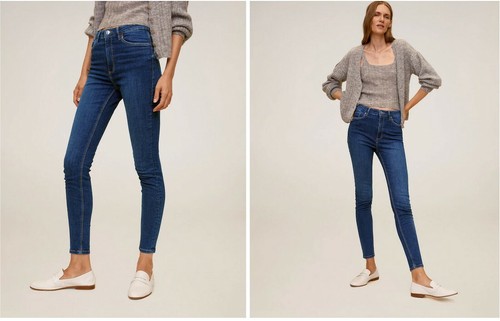 Mango High Waist Dark Blue Skinny Noa 