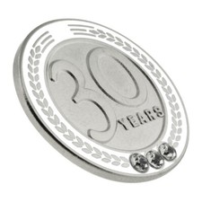 PinMart's 30 Years of Service Award Employee Recognition Gift Lapel Pin - White