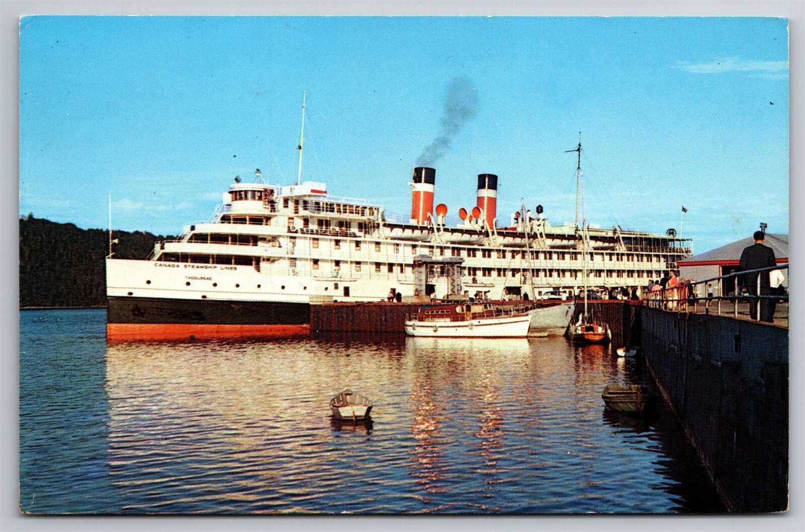 Saguenay Cruise Ship River Trip Murray Bay Can C1950s Postcard Y19