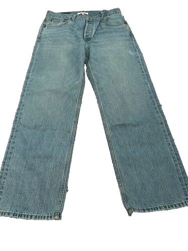Re/Done Womens Loose Denim Jeans High Rise Button Fly Wasted Indigo Size 25 NWT