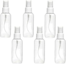 6X! Travel Size BPA-Free Plastic Fine Mist Mini Clear Spray Bottle 3.4oz/100ml