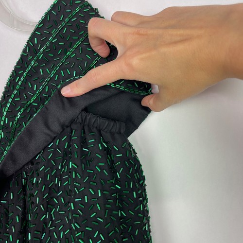 Lillie Rubin Green Black Sequin Full Length Dress Gown Xmas Christmas Sz 10 - Picture 16 of 22