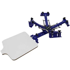 4 Color 1 Station Screen Printing Press Printer Simple Manual T-shirt Press
