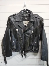 Vtg Wilsons Open Road Cafe Race Leather Motorcycle Biker Jacket Men Large Tassel