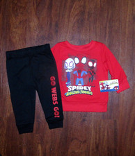 Marvel Spiderman and Friends 2Pc Jogger Sweat Suit Set Boys Size 12M New W/Tags