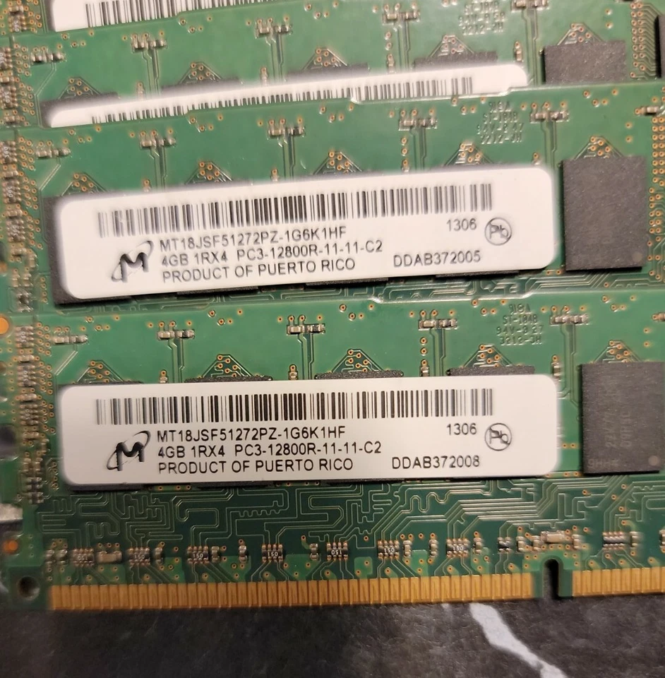 102pc LOT ~ 4GB HP 647648-071 ~ PC3-12800R 1Rx4 ~ SERVER RAM Memory ~ FREE SHIP - Image 2 of 4