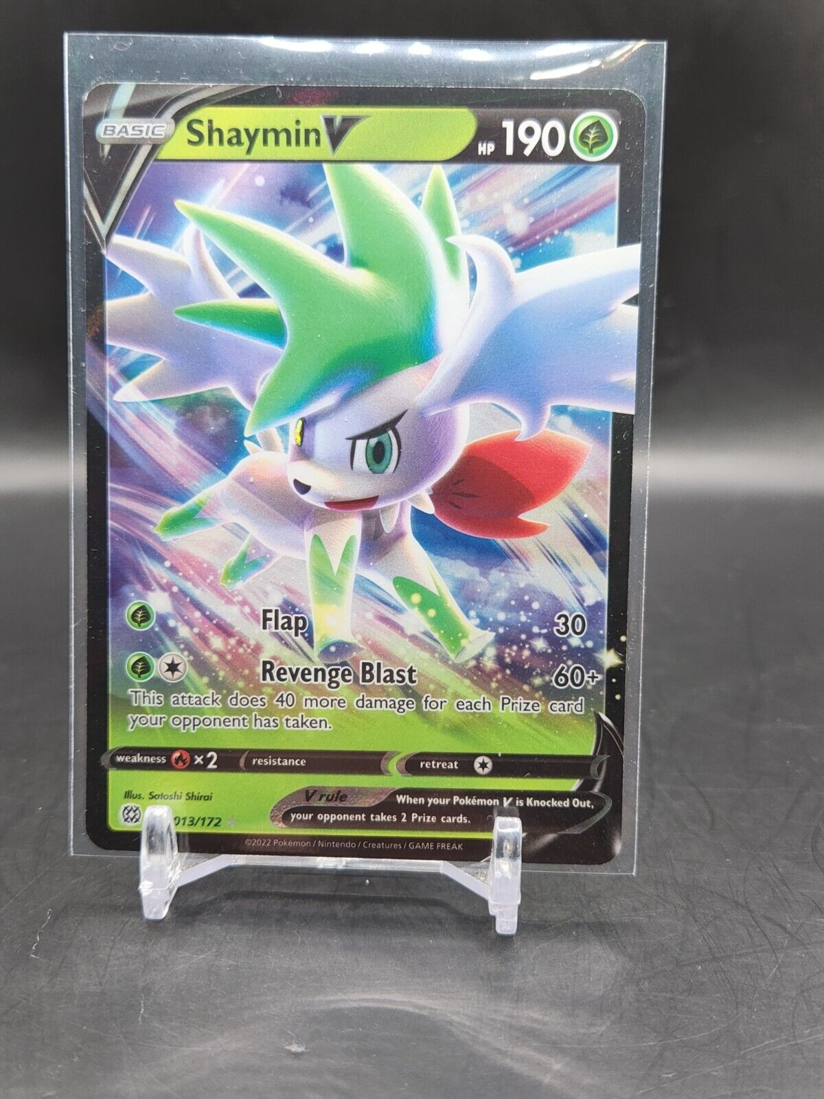 Pokemon SHAYMIN V 013/172 - Brilliant Stars - ULTRA RARE HOLO - MINT