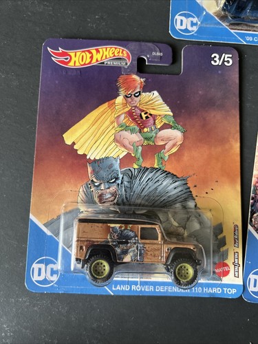 Hot Wheels DC 5 Car Set Real Riders 1:64 Scale DLB45 946P Metal Cars Mattel Toys - 第 4/8 張圖片