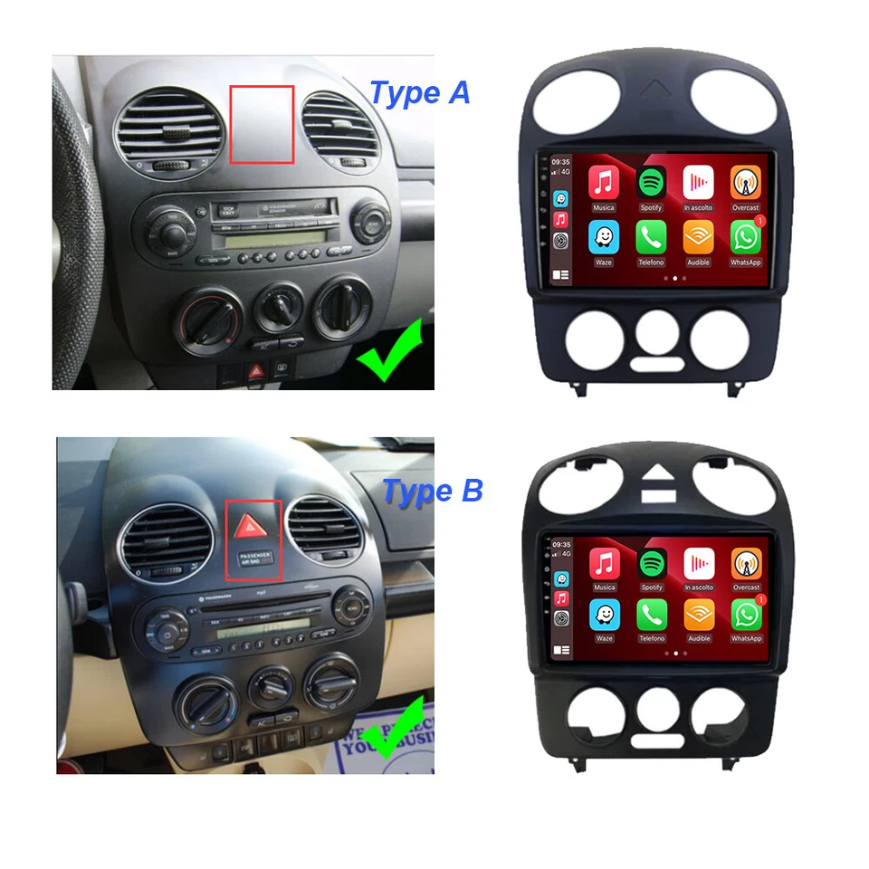 64GB Android 15 Für VW Beetle 2004-2010 GPS Navi Autoradio Apple Carplay WiFi 9" - Bild 2 von 4