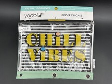 Yoobi Binder Zip Case CHILL VIBES Binder NEW