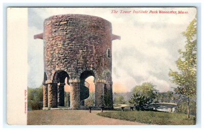 The Tower Institute Park Worcester MA, Massachusetts Early Postcard View