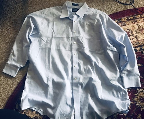 Stafford Mens Wrinkle Free Blue Long 