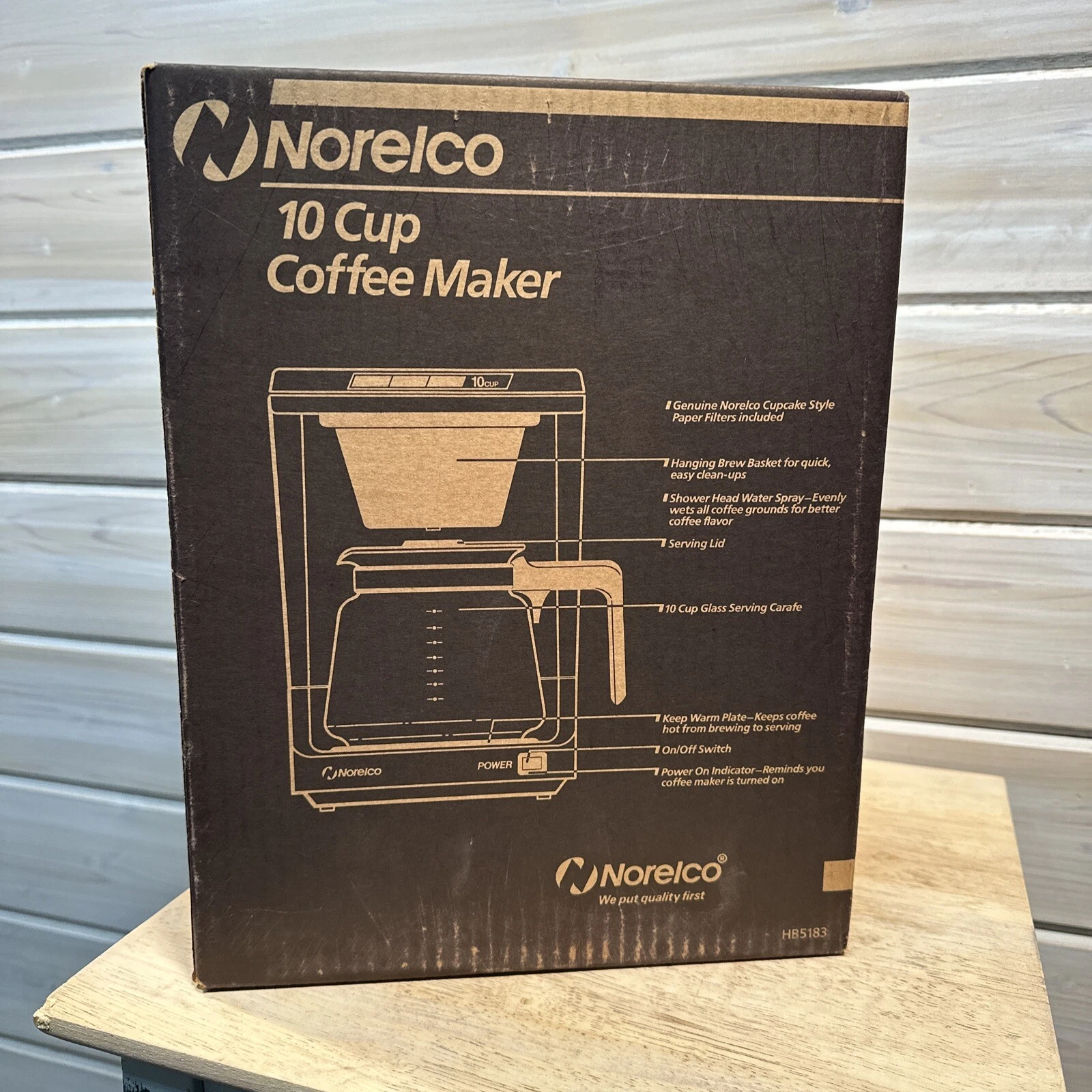 Norelco 10 Glass Cup Drip Coffee Maker HB-5183 New Old Stock