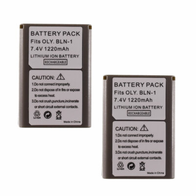 2X BLN-1 Battery for Olympus E-P5 PEN, OM-D E-M1, OM-D E-M5, OMD E-M5 Mark II