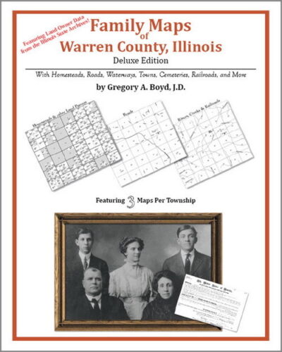 Family Maps Warren County Illinois Genealogy IL Plat - Picture 1 of 1