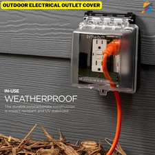 Outdoor Electrical Outlet Cover Dual Gang Weatherproof Waterproof UL Rated