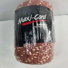 Maxi-Cord 6mm 100yds Braided Polypropylene  Rose & White #36684 NOS Sealed USA