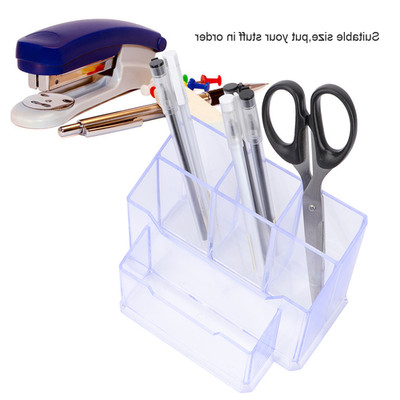 Popular Office Supply Transparent MultiFunction Pen Holder With Card Box In SET