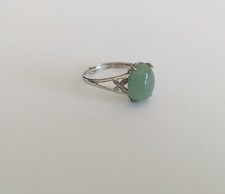 Bague Papillon Ajustable argent 925 femme Pierre semi Précieuse Aventurine 