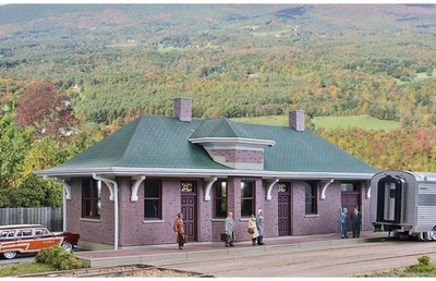 #ad Walthers Cornerstone HO Scale Building Structure Kit Pella Train Station Depot $36.99