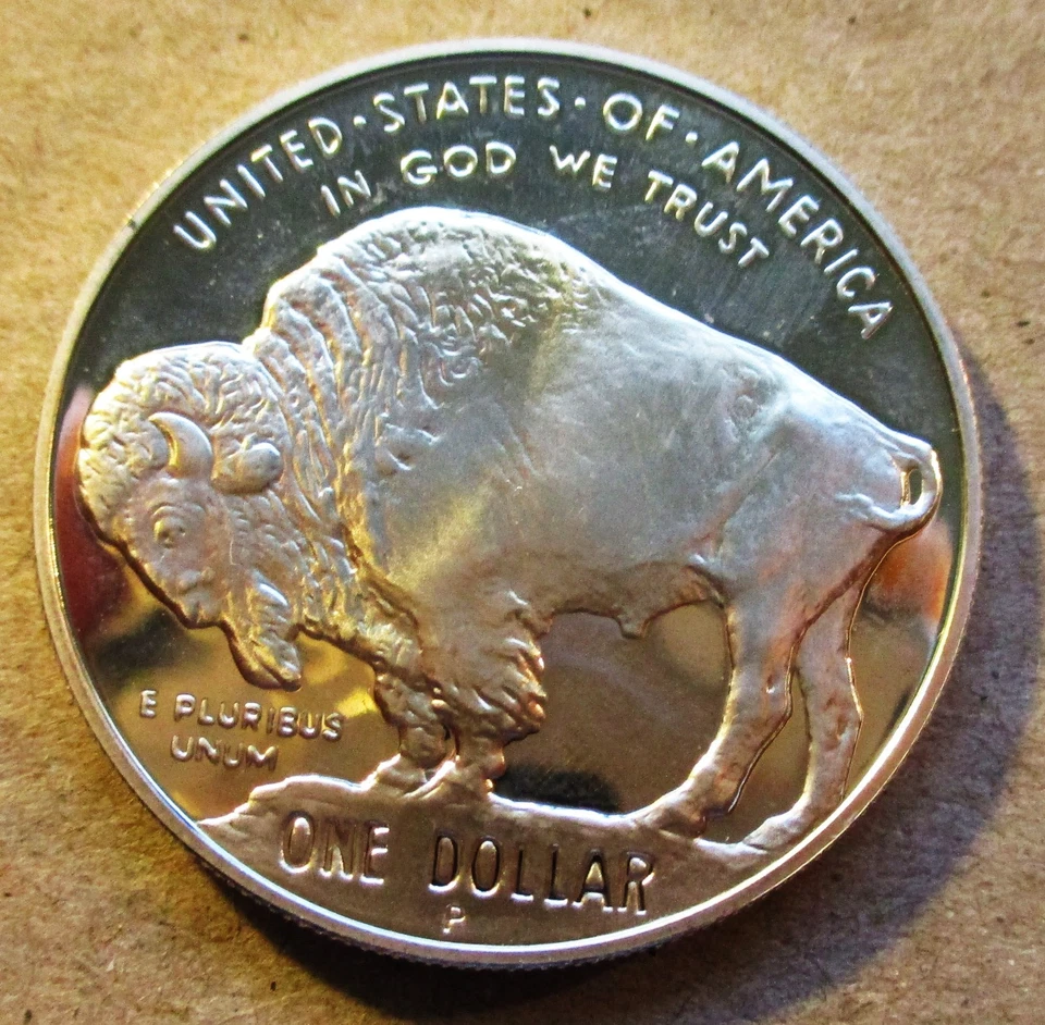 2001-P AMERICAN BUFFALO MODERN COMMEMORATIVEPROOF  SILVER DOLLAR. IN CAPSULE. - Image 2 of 2