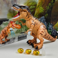 Electric Walking Dinosaur Toy with Lights and Sounds, Lays Eggs for Kids