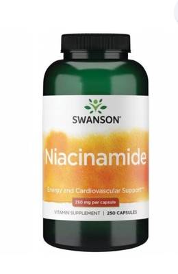 Swanson Niacinamide Niacin 250mg, 250 Capsules, VITAMIN B3