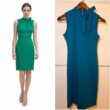 Calvin Klein Tie Neck  Boysenberry Pink Dress, Size 6P. Teal Blue