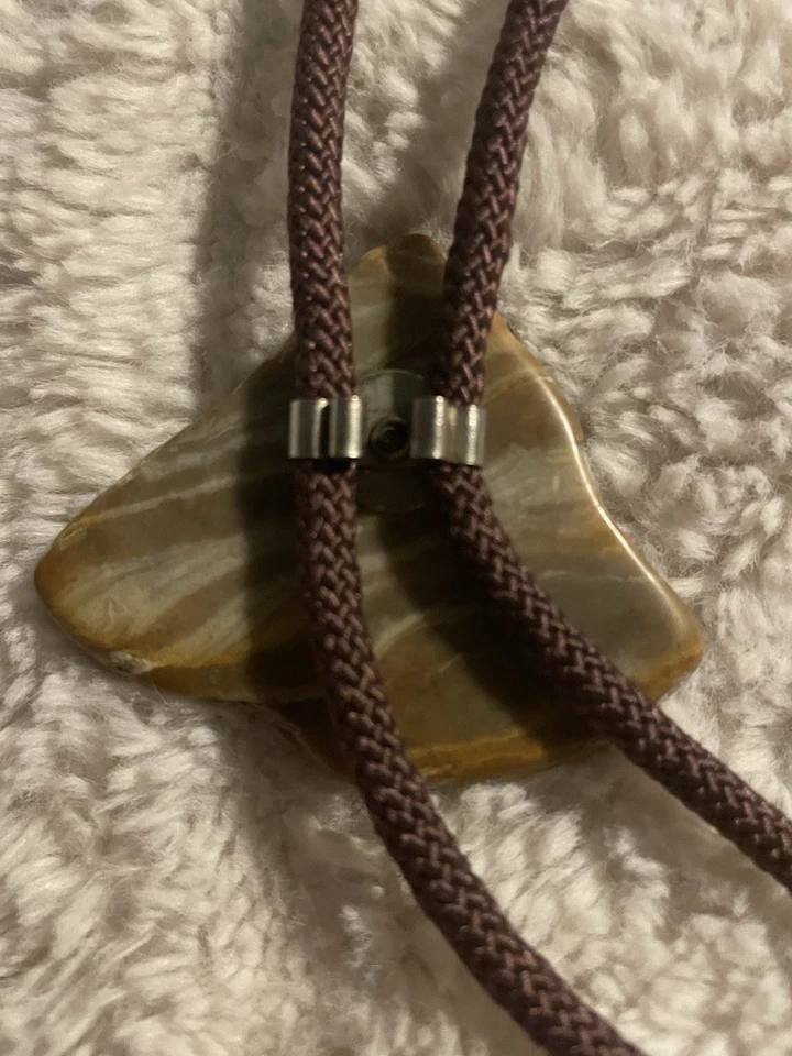 Fósil de piedra de madera petrificada Bolo Tie Foto 3 de 4