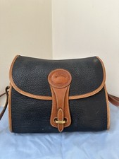 Vintage Dooney  Bourke All Weather Leather Essex Crossbody Bag Navy Blue