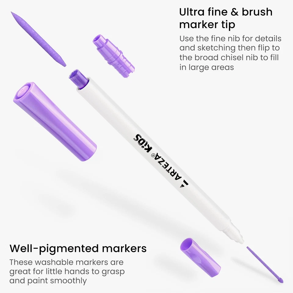 ARTEZA Kids Dual Tip Washable Markers, 24 Bright Colors, Office Product - Image 4 of 4