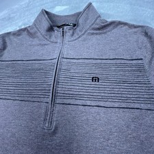 Travis Mathew Sweater Mens Extra Large Gray Performance 1/4 Zip Golf Pullover