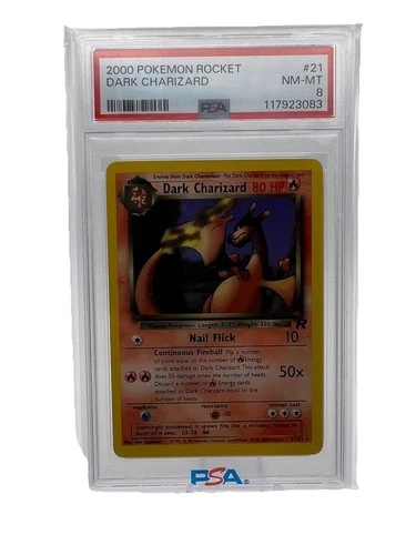 Pokemon Rocket #21 Dark Charizard 1st Edition 2000 PSA 8 Fresh Grade