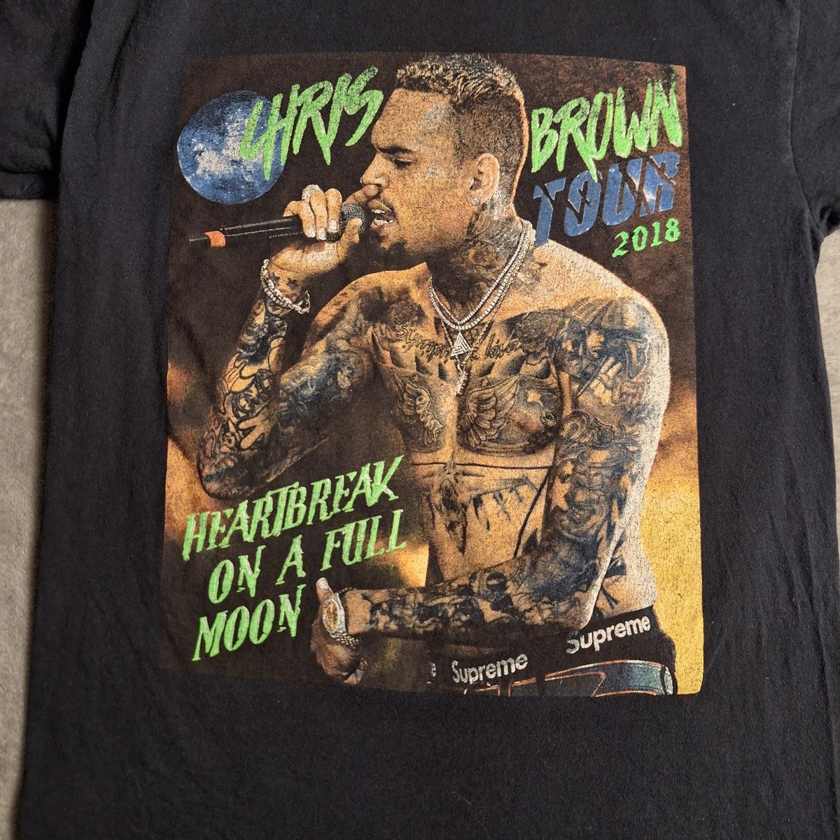 Chris Brown Shirt Size Small Black Heartbreak On A Full Moon Tour