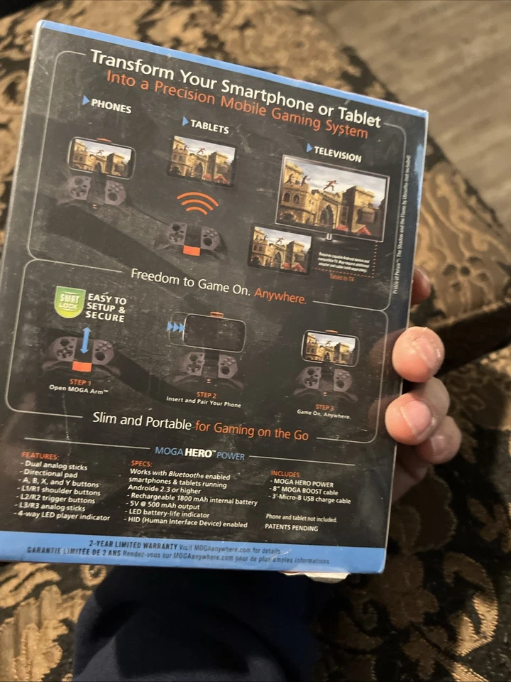 MOGA Power Series Wireless Bluetooth Mobile Game Controller Black Works New A-51 - Image 3 of 3