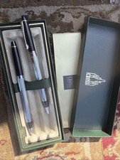 Cross Metropolis Pen Set Black Lacquer  Chrome Ballpoint  Pencil New In Box