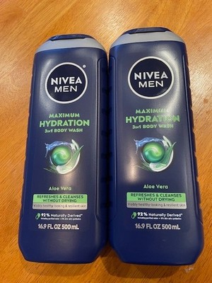 Set of 2 -Nivea Men Maximum Hydration 3 in 1 BodyWash Aloe Vera Hydrating 16.9oz