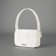 New STAUD Beaded Tommy Bag Garden Party Shoulder Bag White Party Inc Dust Bag